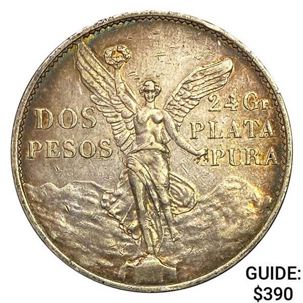 1921Mo Mexico Silver 2 Pesos CLOSELY UNCIRCULATED