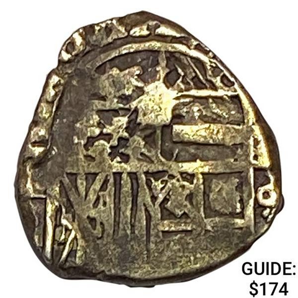 Spanish Empire 16th-17th Century 1 Reales Silver Cob NEARLY UNCIRCULATED