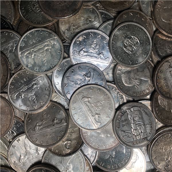 Lot of 10 Canadian Silver Dollars