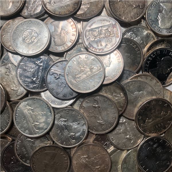 Lot of 10 Canadian Silver Dollars