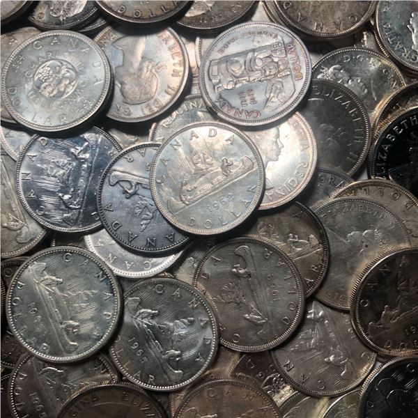 Lot of 10 Canadian Silver Dollars