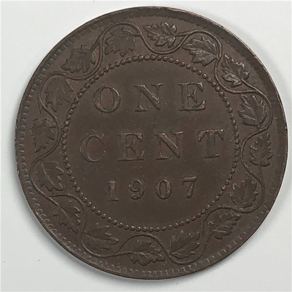 Canadian Large Cent 1907 EF+