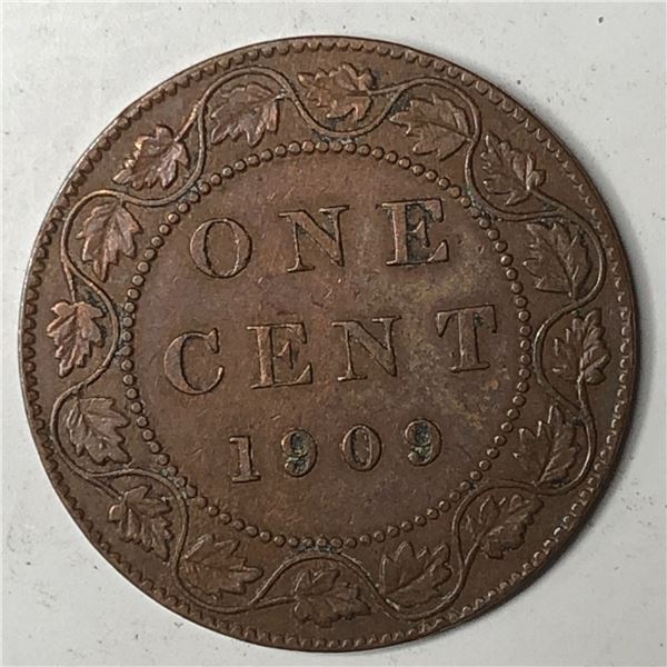 Canadian Large Cent 1909 UNC Brown