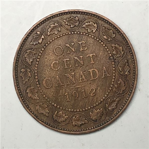 Canadian Large Cent 1912 VF +++