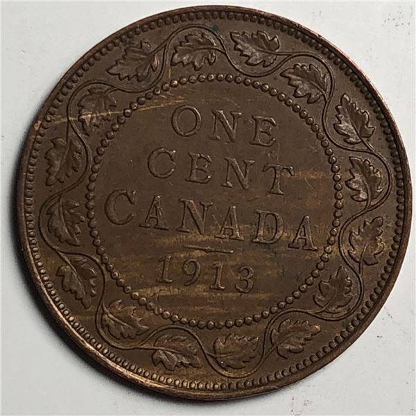 Canadian Large Cent 1913 EF+
