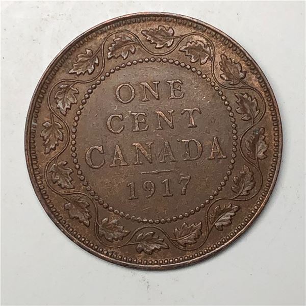 Canadian Large Cent 1917 EF+