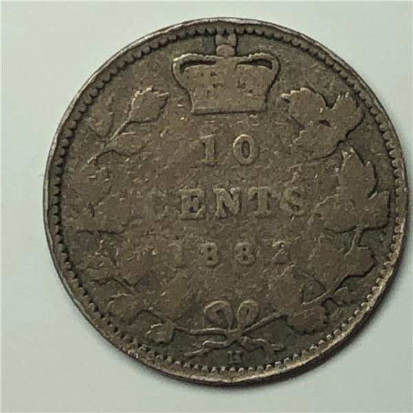 Canadian .10 Cent Dime 1882