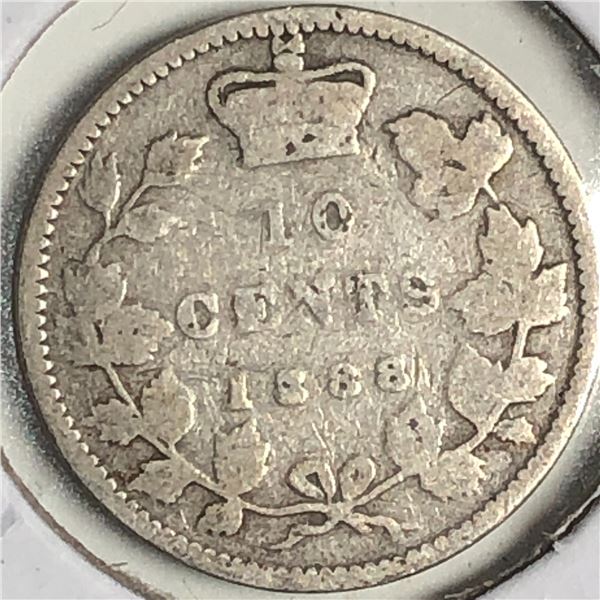 Canadian .10 Cent Dime 1888
