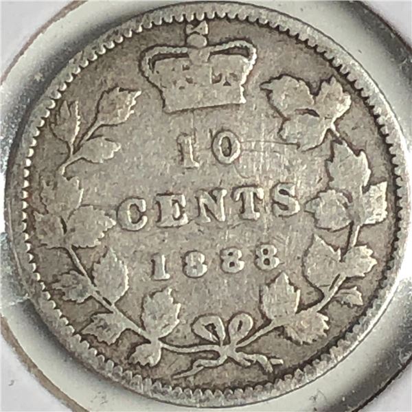 Canadian .10 Cent Dime 1888