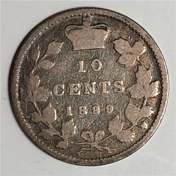 Canadian .10 Cent Dime 1899  small 9's