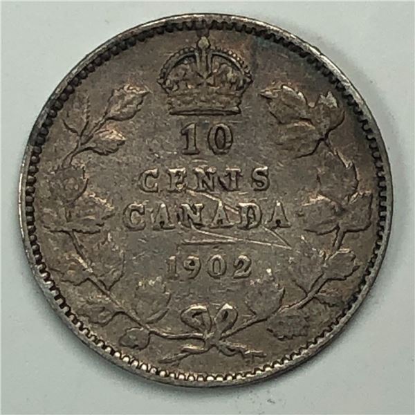 Canadian .10 Cent Dime 1902