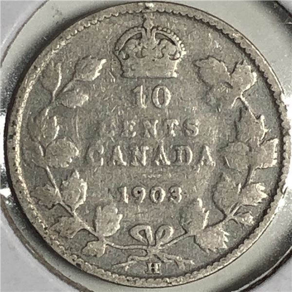 Canadian .10 Cent Dime 1903H
