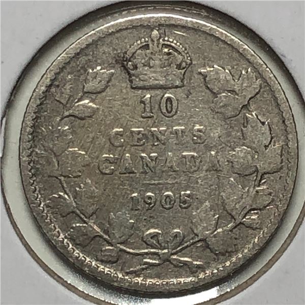 Canadian .10 Cent Dime 1905