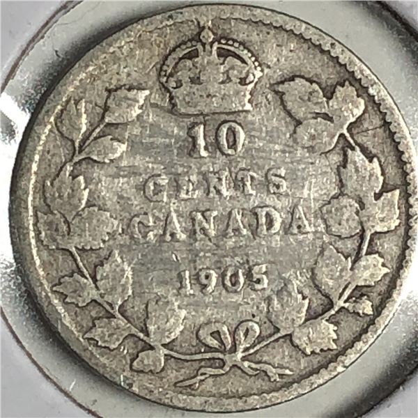 Canadian .10 Cent Dime 1905