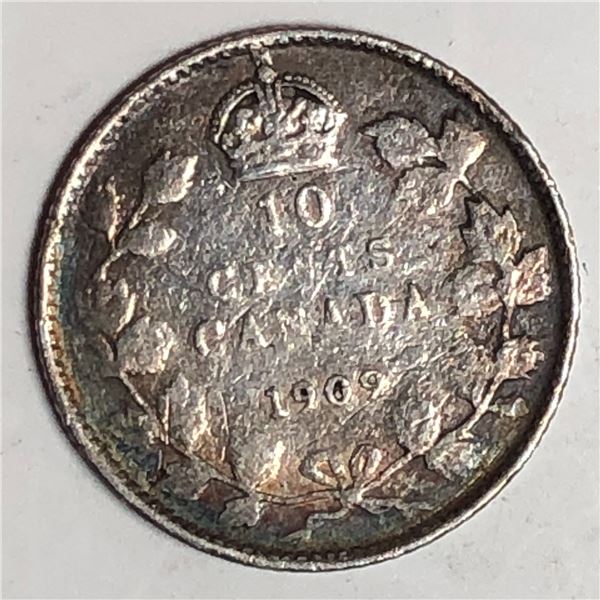 Canadian .10 Cent Dime 1909 VL