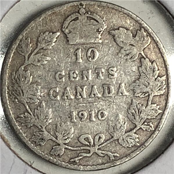 Canadian .10 Cent Dime 1910
