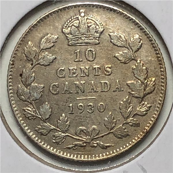 Canadian .10 Cent Dime 1930 ef
