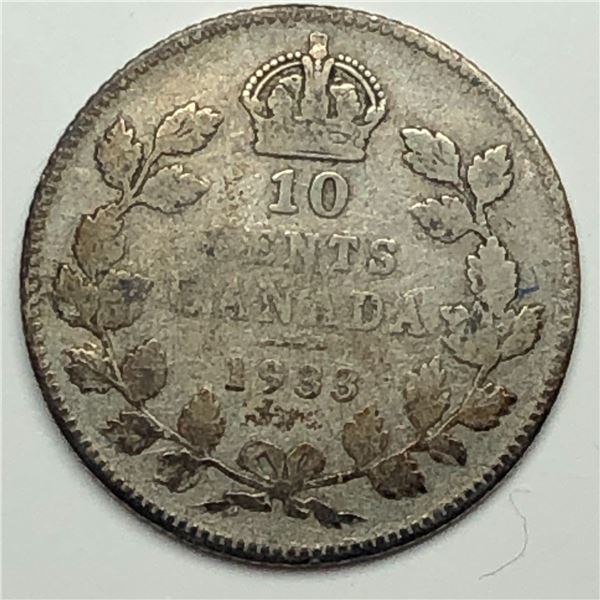 Canadian .10 Cent Dime 1933