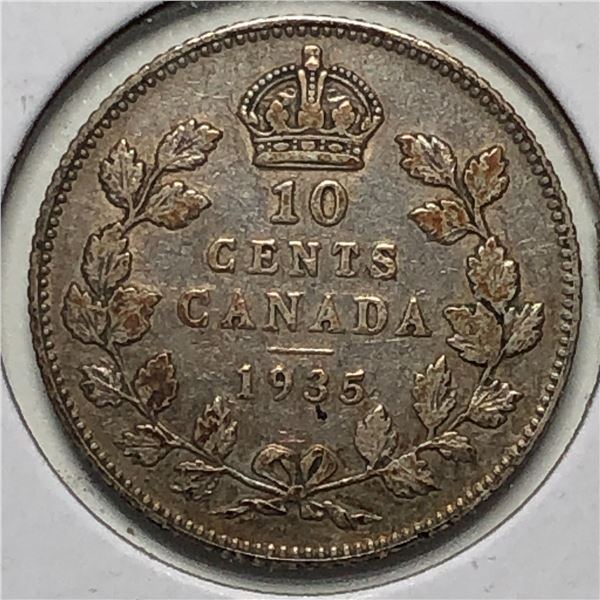 Canadian .10 Cent Dime 1935 ef