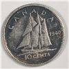 Image 1 : Canadian .10 Cent Dime 1940