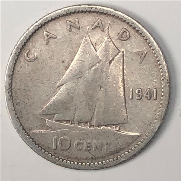 Canadian .10 Cent Dime 1941