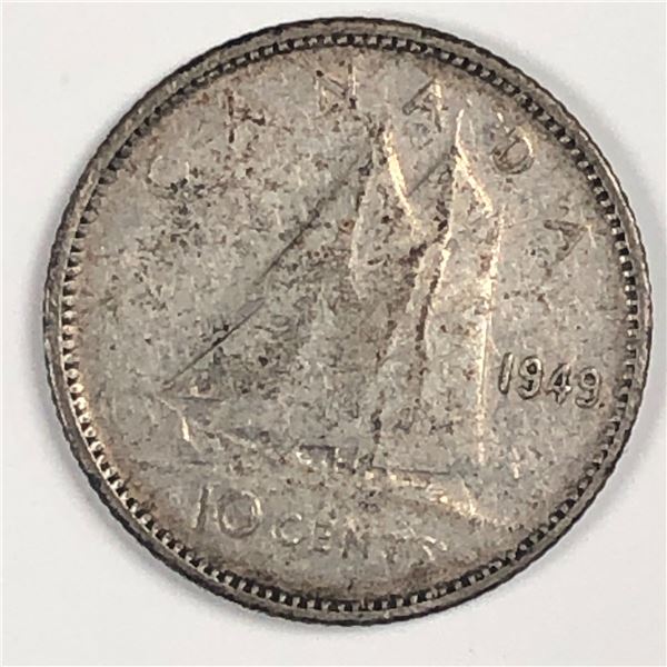 Canadian .10 Cent Dime 1949