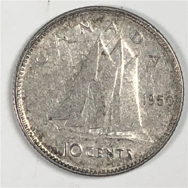 Canadian .10 Cent Dime 1950