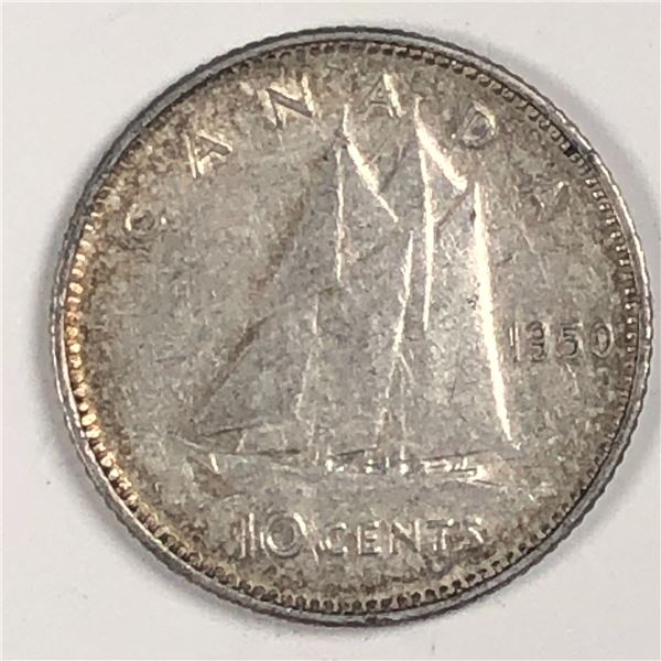 Canadian .10 Cent Dime 1950
