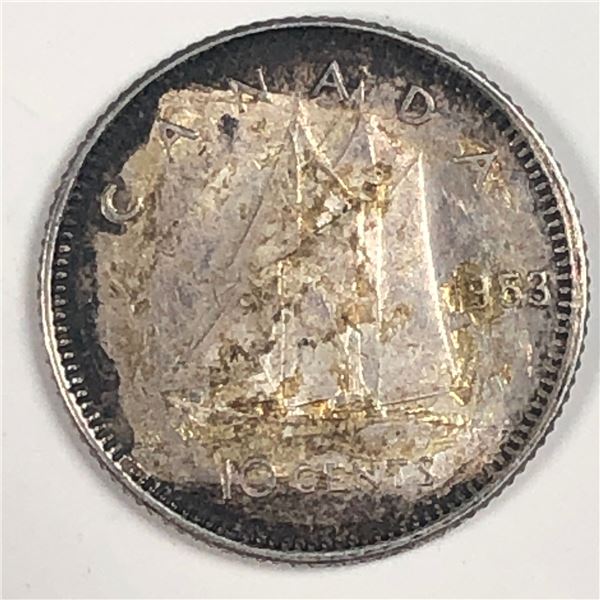 Canadian .10 Cent Dime 1953