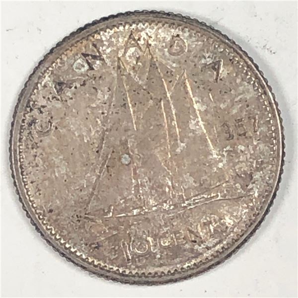 Canadian .10 Cent Dime 1957