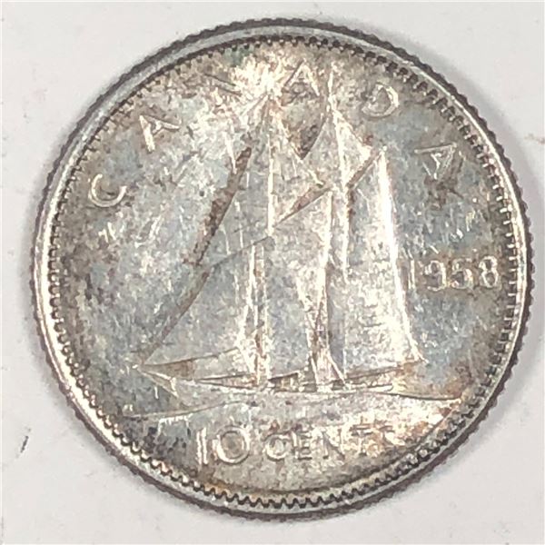 Canadian .10 Cent Dime 1958