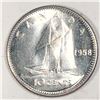 Image 1 : Canadian .10 Cent Dime 1958