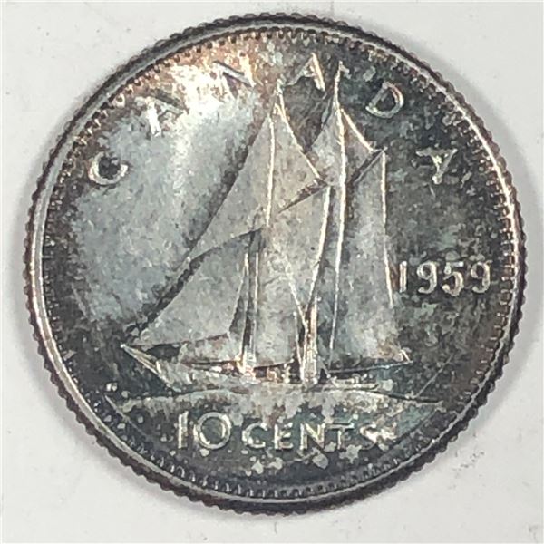 Canadian .10 Cent Dime 1959