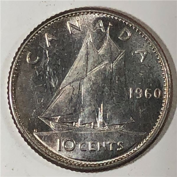 Canadian .10 Cent Dime 1960 BU