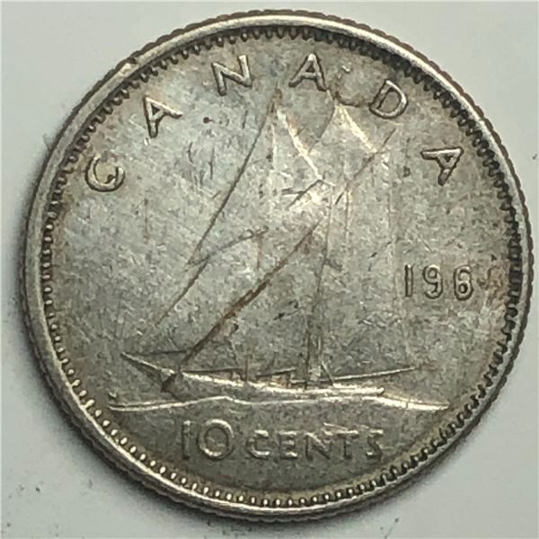 Canadian .10 Cent Dime 196 Planchet Error Coin