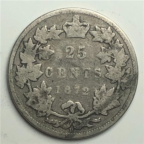 1872 Queen Victoria 25 Cents