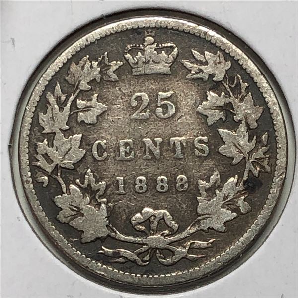 1888 Queen Victoria 25 Cents