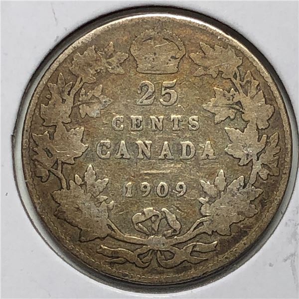 1909 King Edward VII 25 Cents
