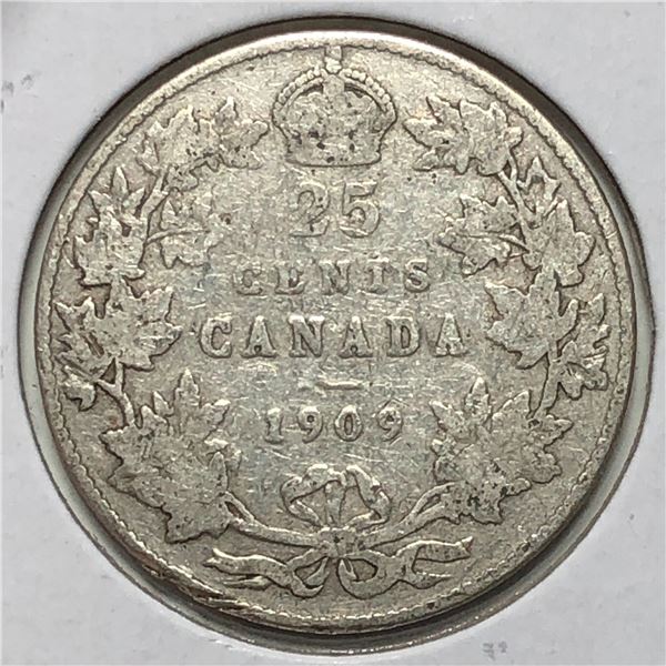 1909 King Edward VII 25 Cents