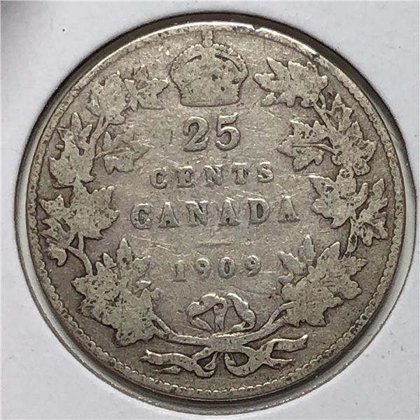 1909 King Edward VII 25 Cents