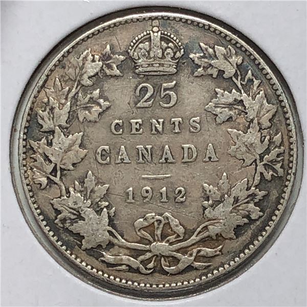 1912 King George V 25 Cents VF