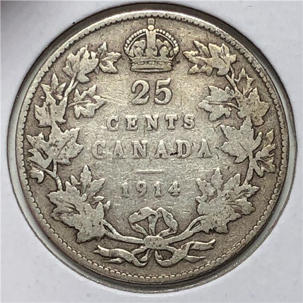 1914 King George V 25 Cents
