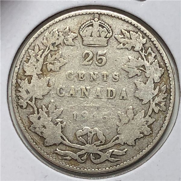 1915 King George V 25 Cents