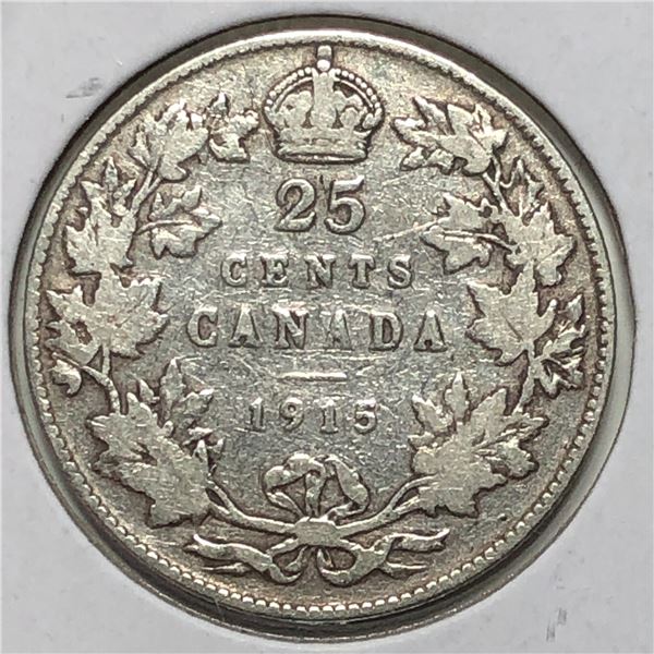 1915 King George V 25 Cents