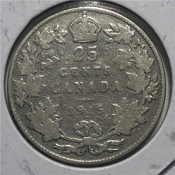 1915 King George V 25 Cents