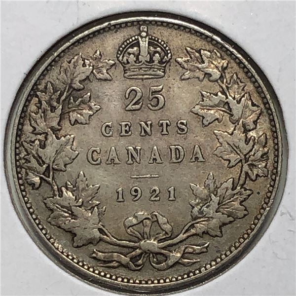 1921 King George V 25 Cents vf