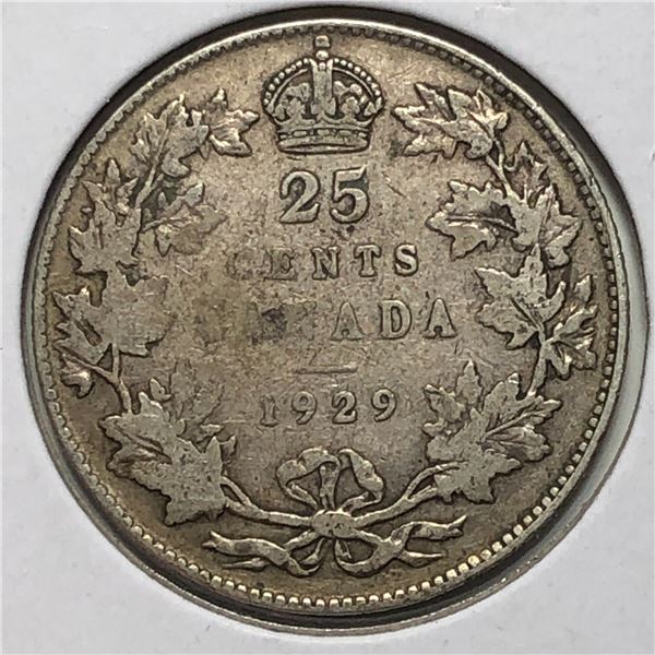 1929 King George V 25 Cents