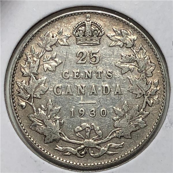 1930 King George V 25 Cents f+++