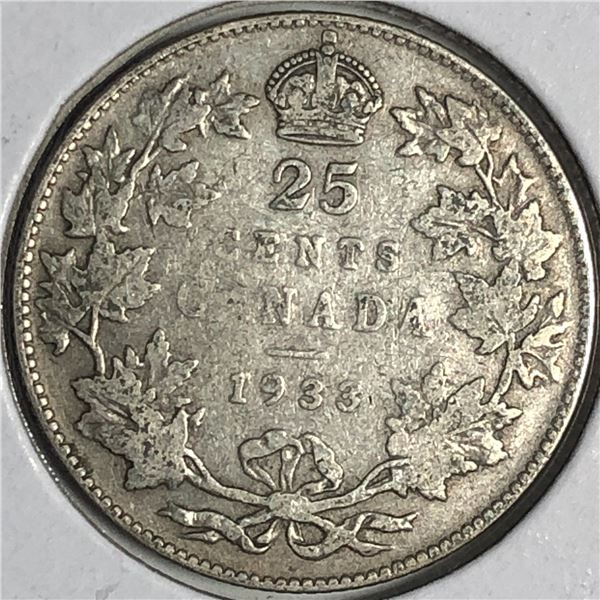 1933 King George V 25 Cents