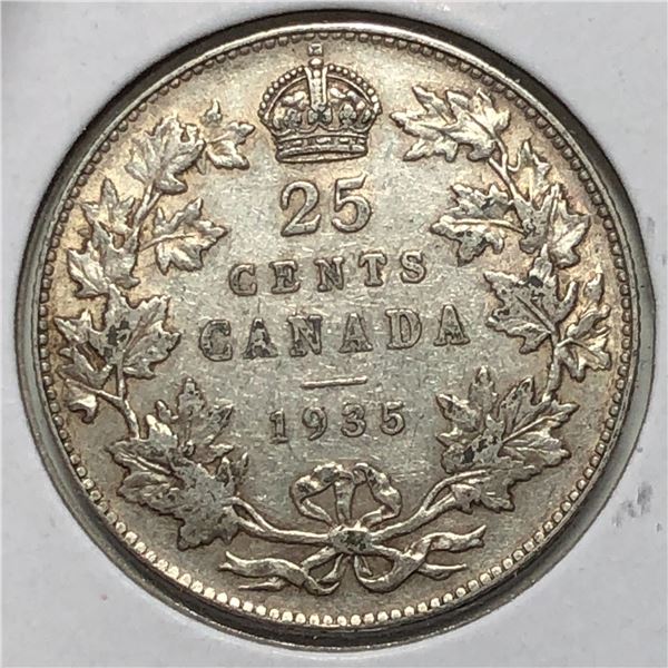 1935 King George V 25 Cents vf+++